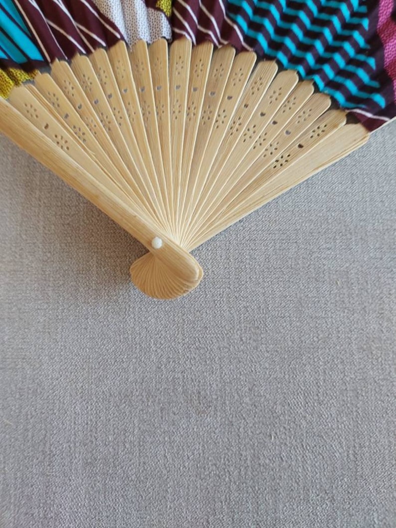Unique Handmade Handheld Synthetic Ankara Fabric Fan