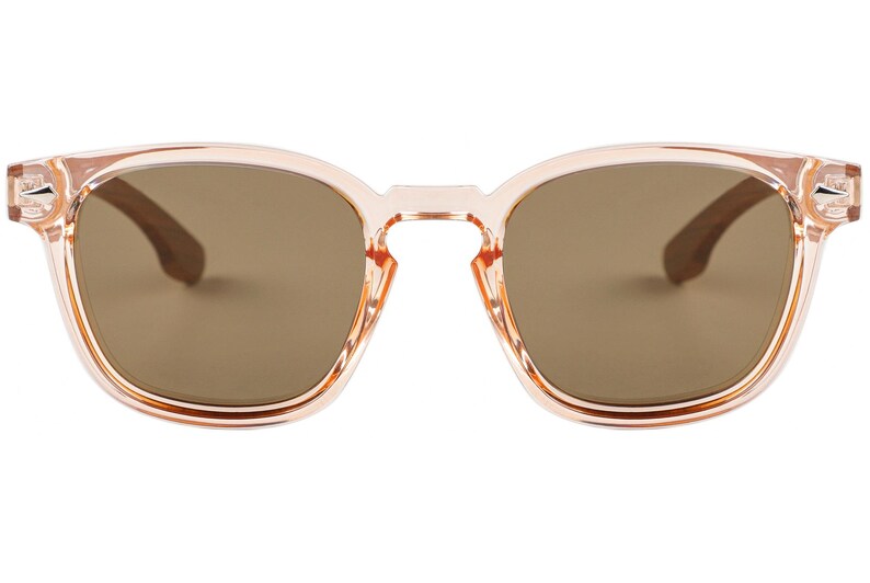 Byron-zonnebril van BUKO met houten armen en UV400 gepolariseerde lenzen afbeelding 9