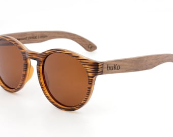 Savannah houten zonnebril van buKo - houten zonnebril voor heren en dames