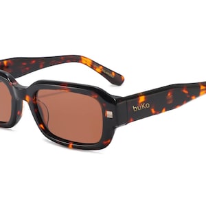 Gafas de sol unisex Valley, finas y rectangulares, de buKo, con lentes polarizadas UV400