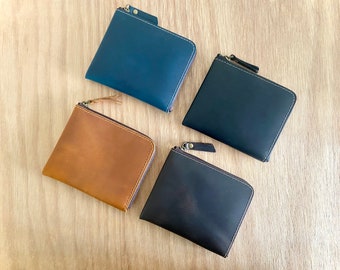 Compact Leather Zip Wallet