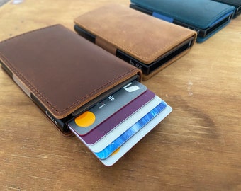 Personalised Pop-Up Card & Cash Genuine Leather Wallet