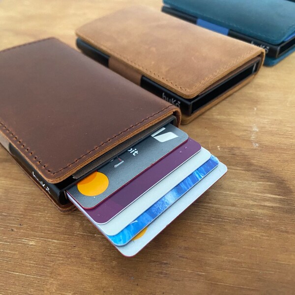 Personalised Pop-Up Card & Cash Genuine Leather Wallet