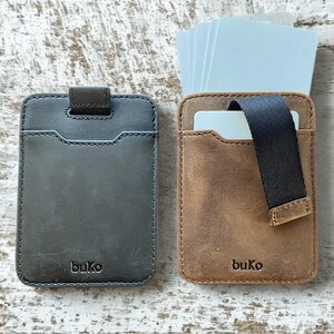 Personalised Minimalist Leather Wallet, Leather Card Holder & Money Clip image 2