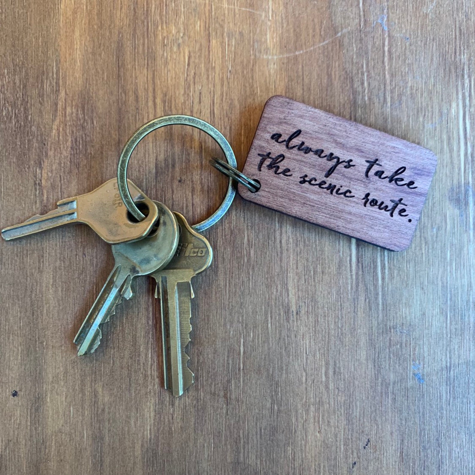 Wooden Personalised Keychains With Inspirational Quote & Etsy