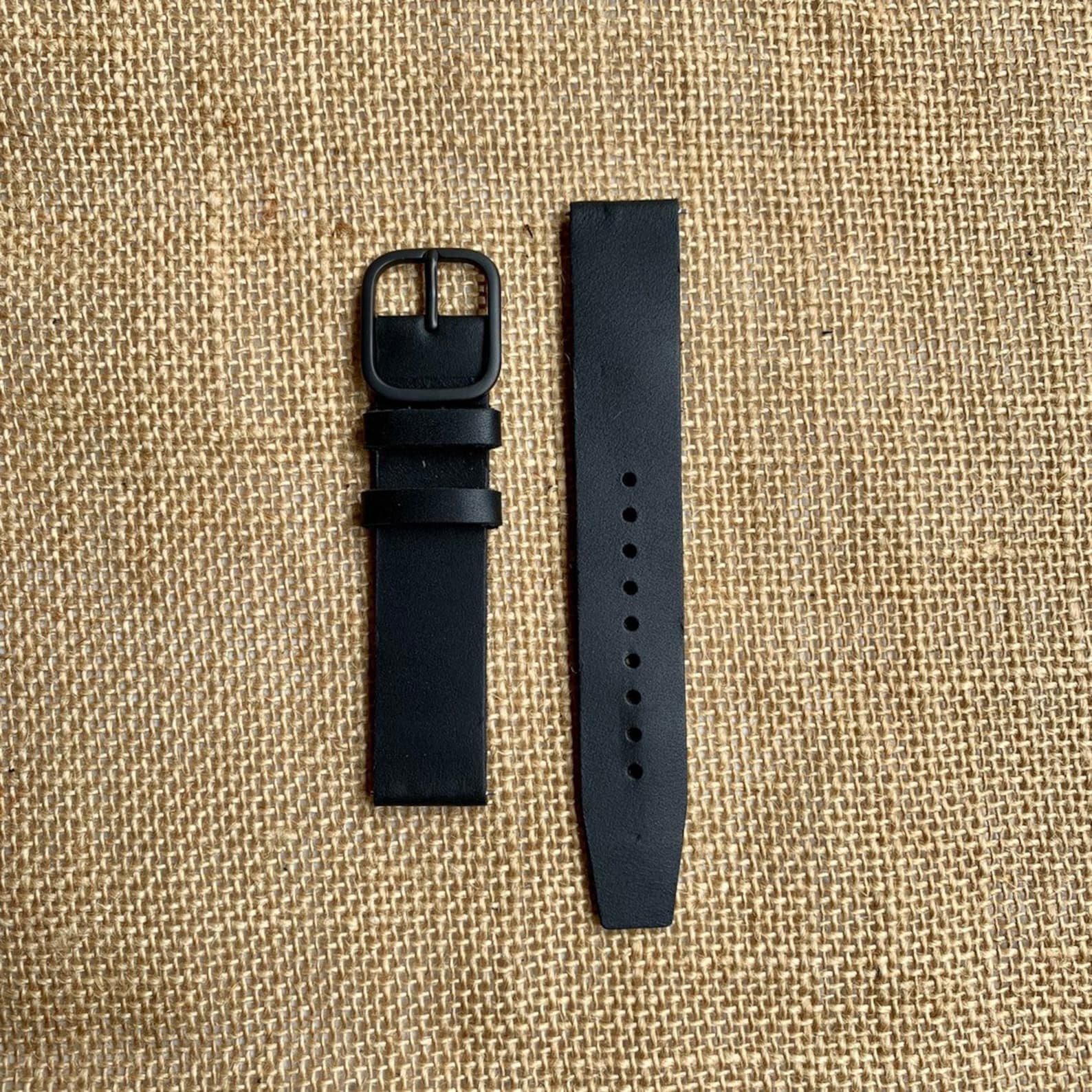 Black Leather Watch Bands/straps 18mm & 20mm With Quick Etsy Australia