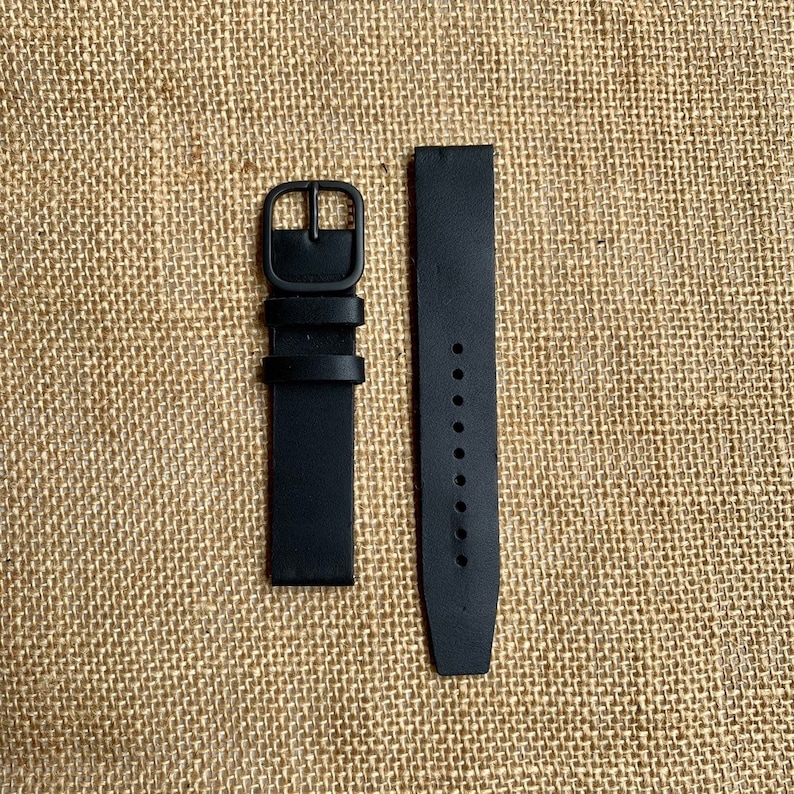 Black Leather Watch Bands/straps 18mm & 20mm With Quick Etsy