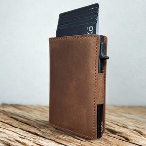 Personalised Pop-Up Card & Cash Wallet in Full Grain Genuine Leather