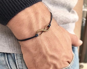 Men's & Women's Waxed Rope Bracelet with Infinity Charm