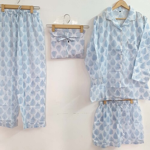 Animal Print Cotton Pajama Set Women Night Dress Green Color Etsy