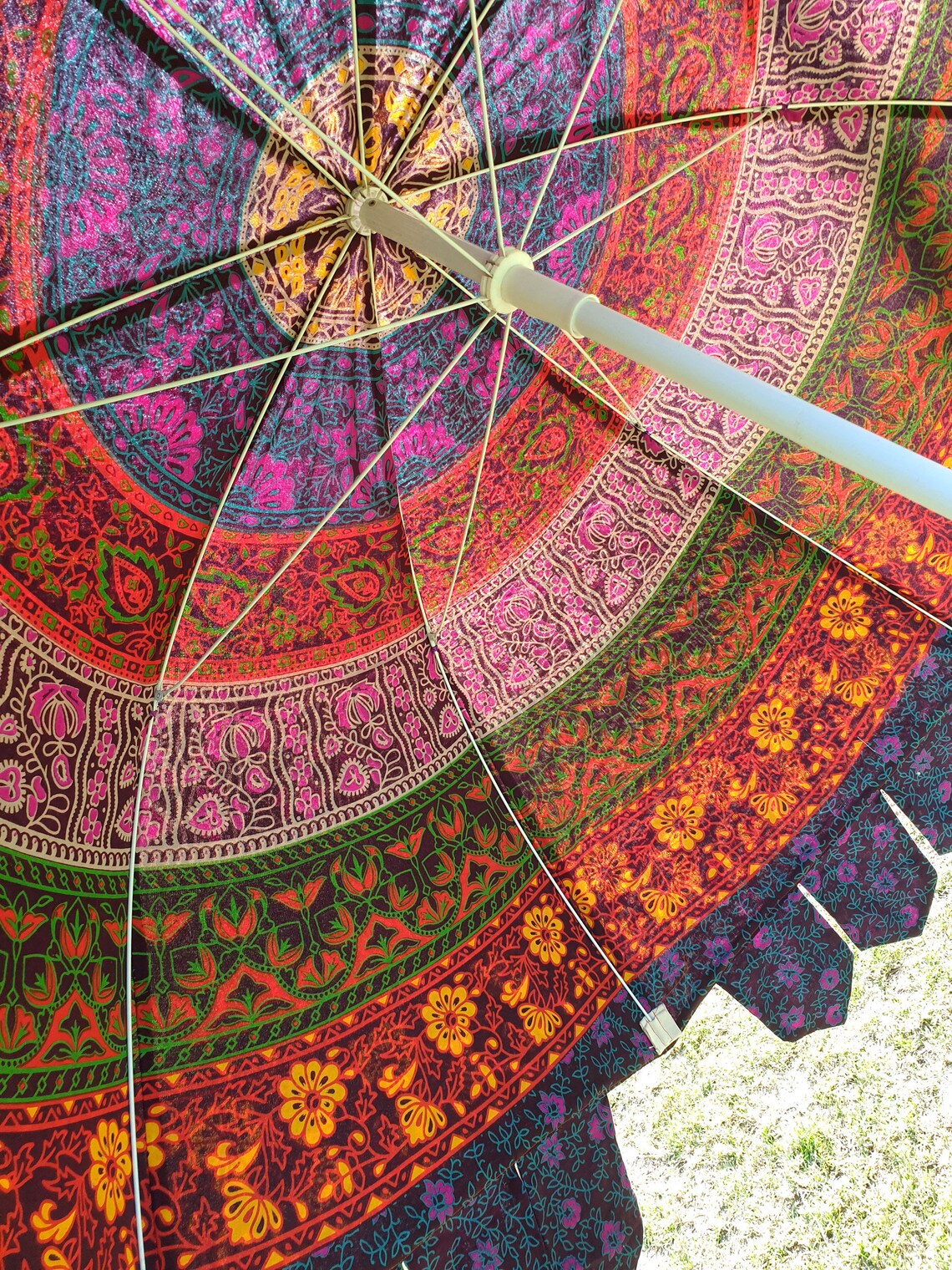 Indischer handgemachter Mehrfarbiger Mandala Sonnenschirm | Etsy