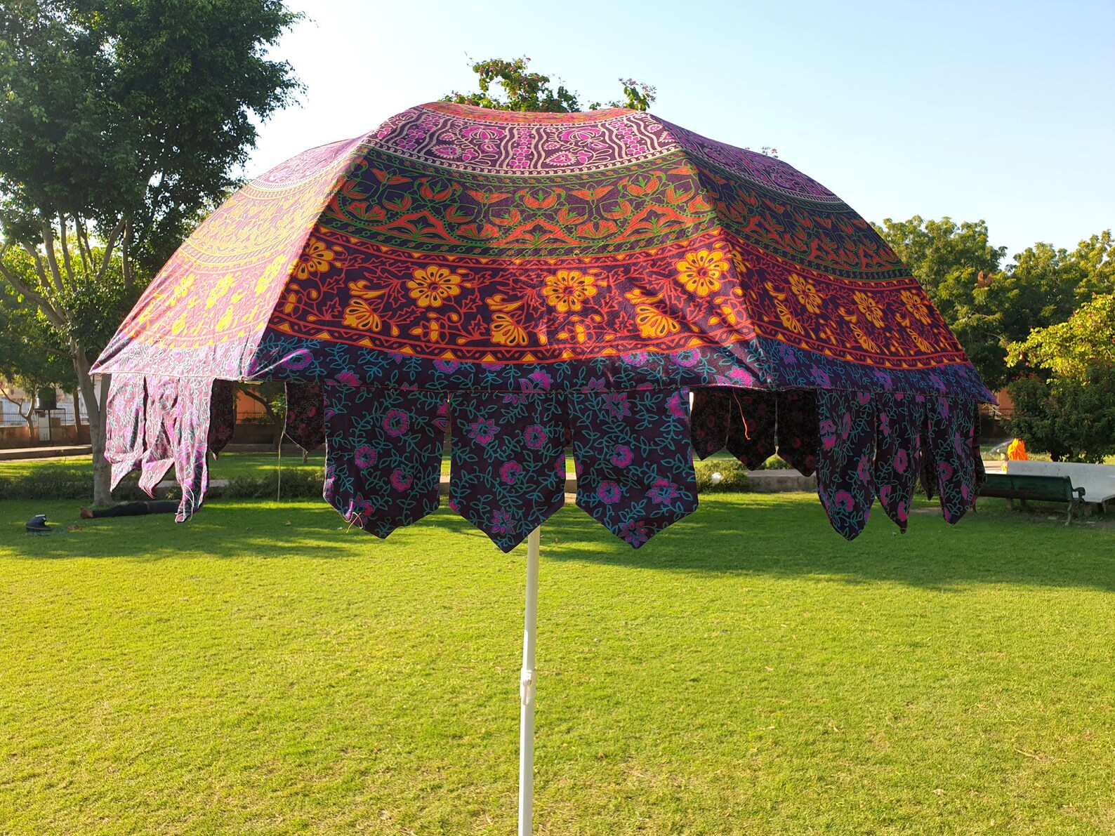 Indischer handgemachter Mehrfarbiger Mandala Sonnenschirm | Etsy