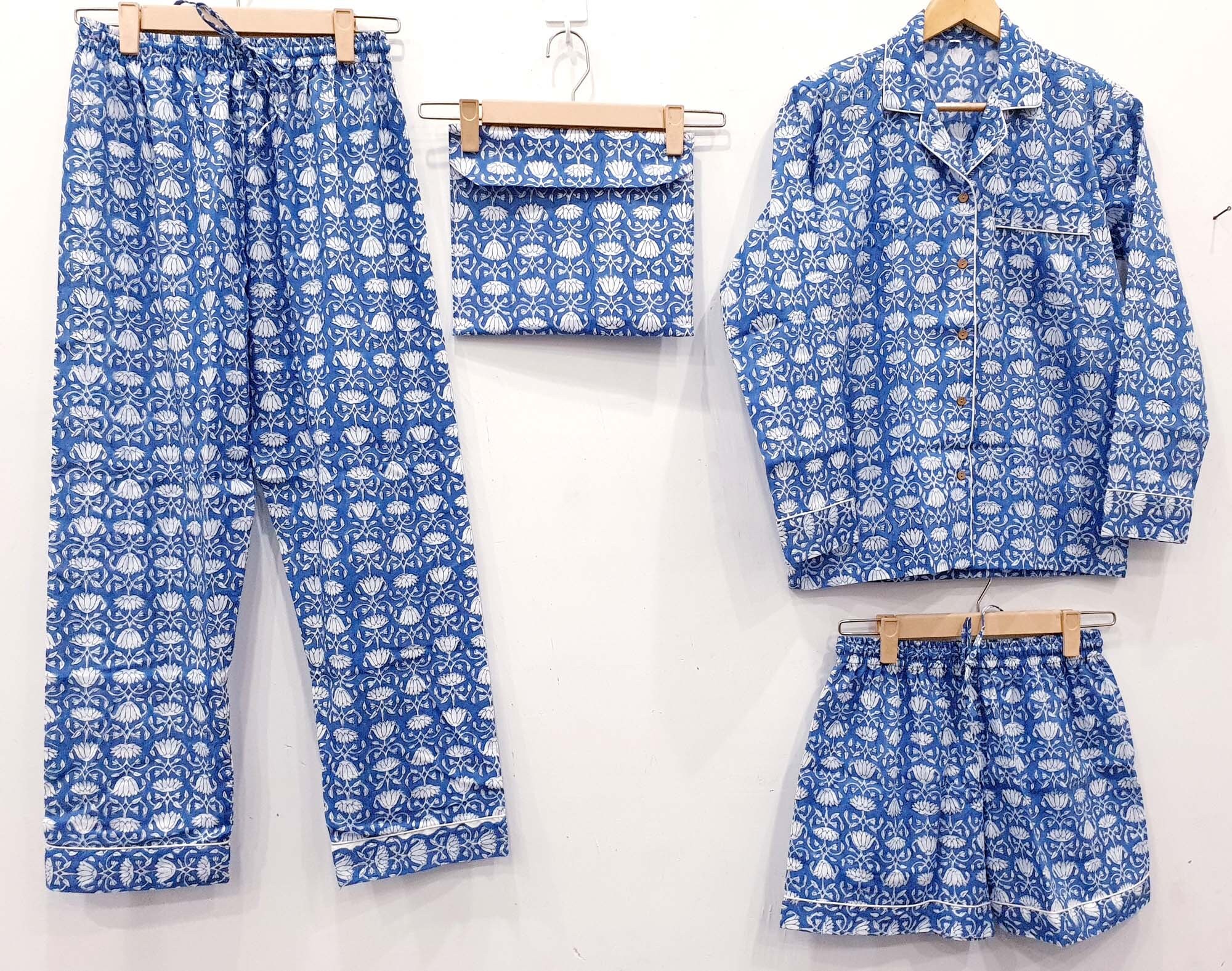 Indian Cotton Pajama Set Cotton Hand Block Print 100 Cotton Etsy UK