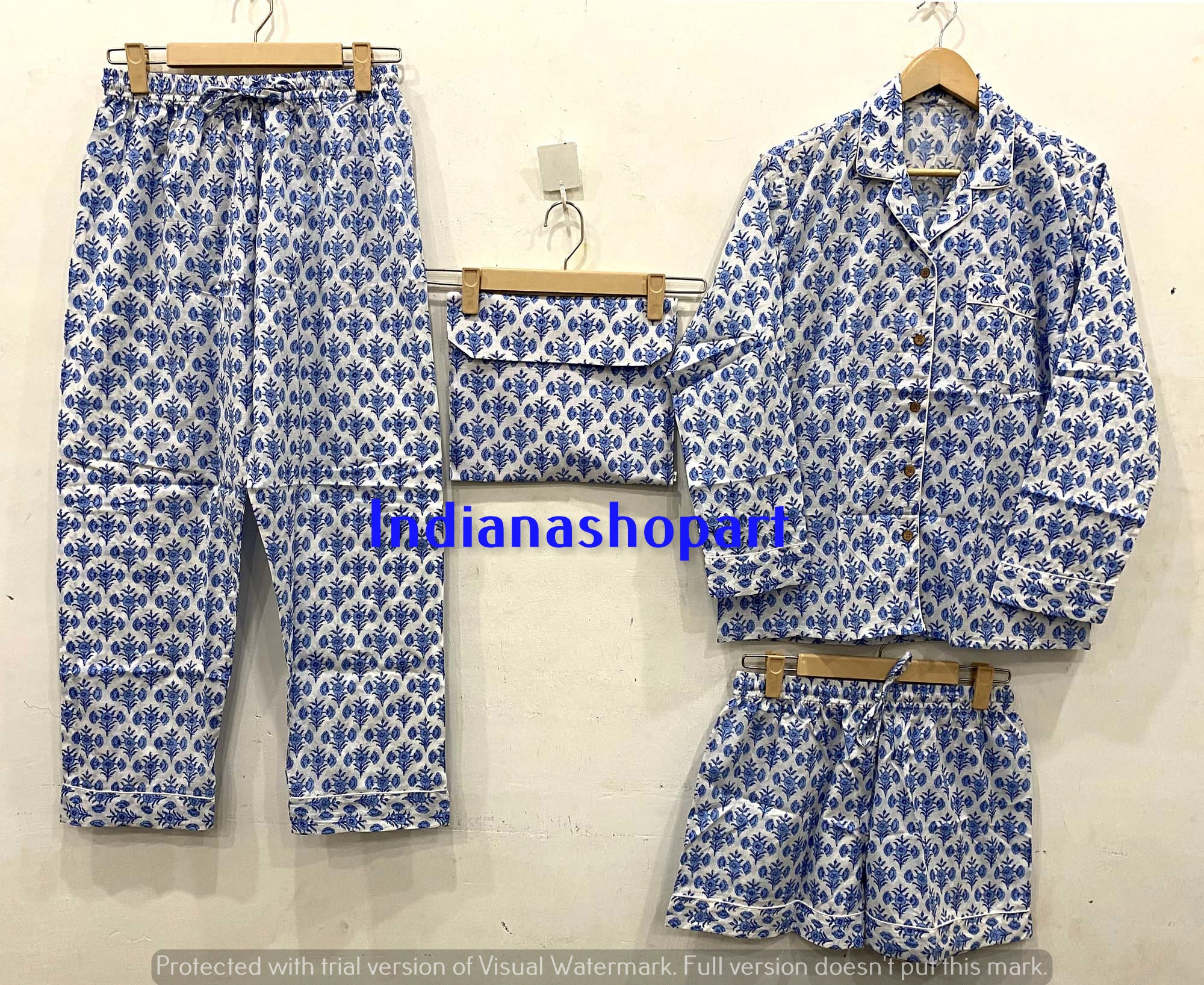 Cotton Pajama Set Cotton Hand Block 