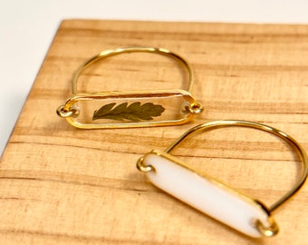 The Ollie Ring (horizontal) - jewelry, rings, silver, gold, handmade, resin, butterflies, dried flowers