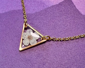 The Gable Necklace - jewelry, necklace, silver, gold, stack rings, handmade, clear, resin, chain