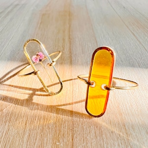 The Ollie Ring - jewelry, rings, silver, gold, handmade, resin, butterflies, dried flowers