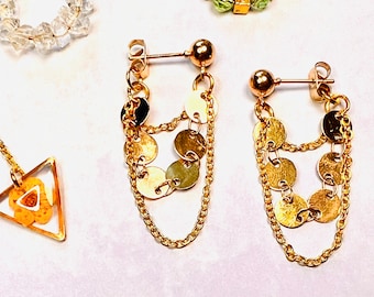 The Trevi Earrings - jewelry, minimal, dainty, simple, beads, resin, dried flowers, crystal clear, small, silver, gold, handmade, preorder