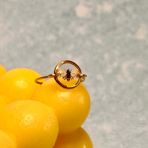 The Ellie Bug Ring - jewelry, rings, silver, gold, handmade, resin, butterflies, dried flowers
