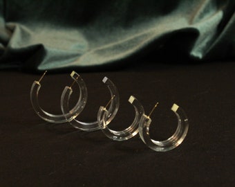 The Icicle Hoops - jewelry, minimal, dainty, simple, beads, resin, small, gold, handmade, preorder