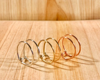 The Trix Ring - jewelry, double band, minimal, dainty, simple, abstract, natural, gold, handmade, limited edition