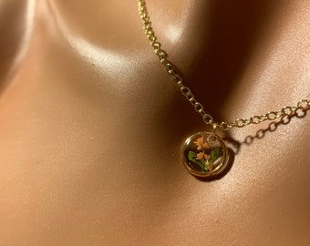 The Ellie Necklace - jewelry, necklace, silver, gold, stack rings, handmade, clear, resin, chain