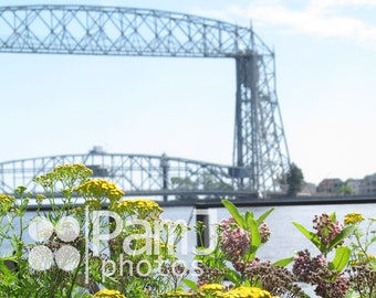 Duluth, Lift Bridge, Spring Flowers, Lake Superior, Minnesota Wall Art