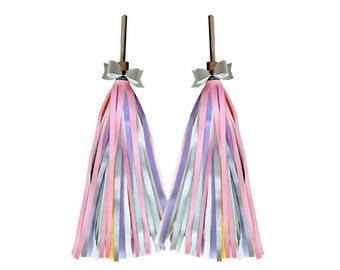 Bike Tassels in rainbow colors– Bingelci Streamers for Girls Bikes – Fun and Colorful Handlebar Accessories for Kids and Adults