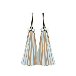 Fahrrad-Quasten in Beige und Weiß - Bingelci Luftschlangen für Mädchenfahrräder - Spaß und bunte Lenker-Accessoires für Kinder und Erwachsene