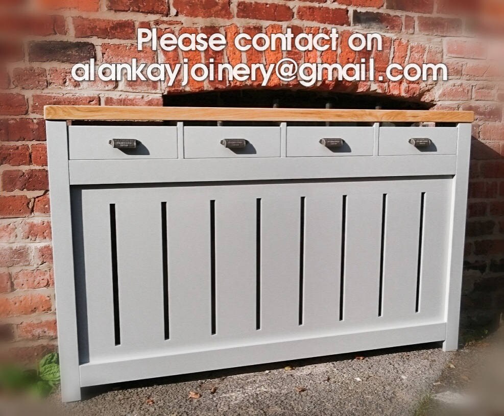 Made To Measure Bespoke Grey Radiator Cover With Storage Etsy