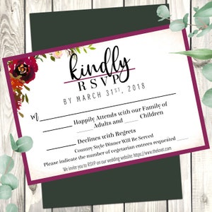 Vintage Blumen Hochzeit RSVP-Karte