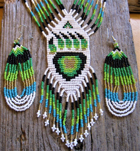 アート・デザイン・音楽 SOUTHWESTERN INDIAN JEWELRY CRAFTING Cherokee Style Native America Inspired Bead Earrings, Native