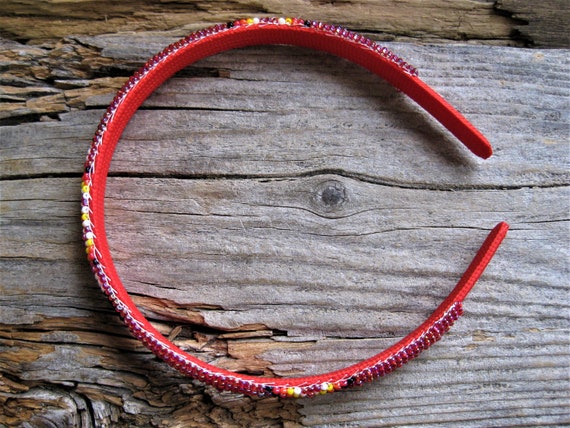 Navajo bead HEADBAND loom woven glass seed beads,… - image 5