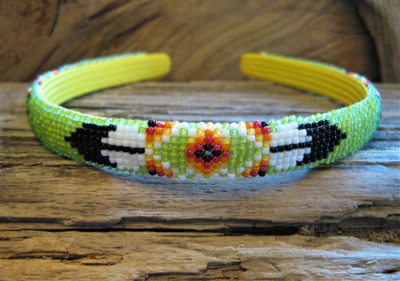 Artisan Beaded HEADBAND Loom Woven Glass Seed Beads  display picture 1