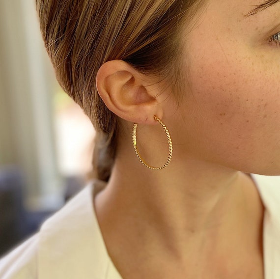 Large Gold Ball Hoops Etsy Australia