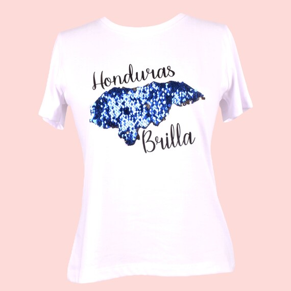 Honduras Brilla Mapa Reversible Camiseta Mujer - Etsy