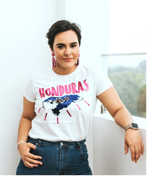 Honduras Mapa Lentejuelas Reversible Camiseta Mujer - Etsy