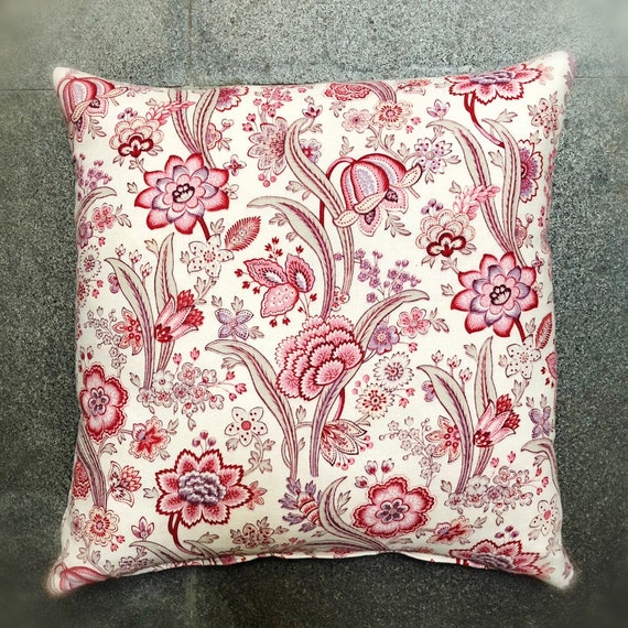 French fabric cushion 1800s antique RESERVED French fabric pillow, 1800s