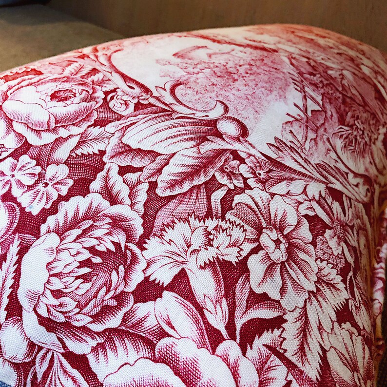 RESERVED French Fabric Pillow 1800s Romantic Scene Etsy