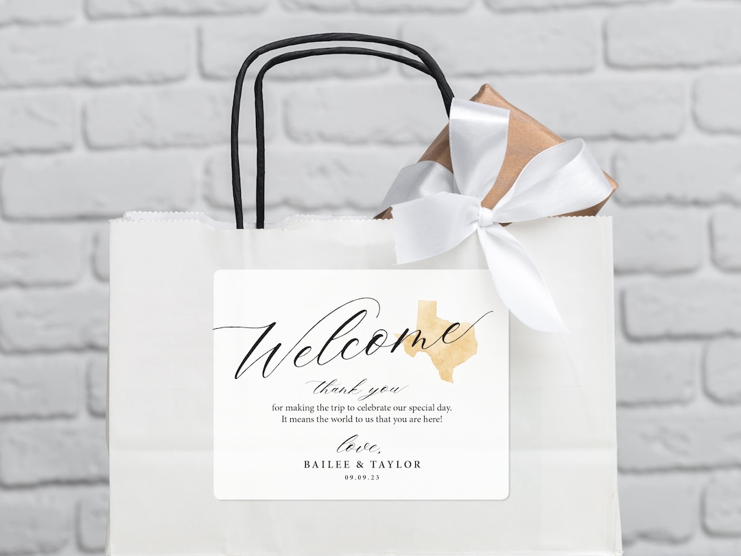 Wedding Welcome Bag Sticker - Welcome Bag for Hotel Guests Stickers ...