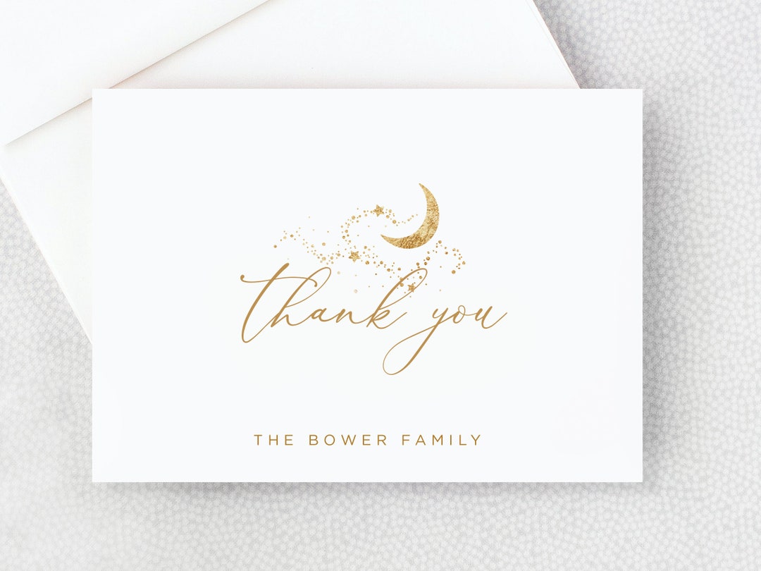 Twinkle Twinkle Thank You Cards Baby Shower Thank You Cards Moon and ...