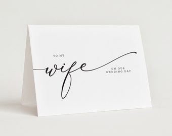 Large Wedding Card to Wife - To My Wife on My Wedding Day - Card for Wife - Wedding Day Card - 5x7" Folded Card