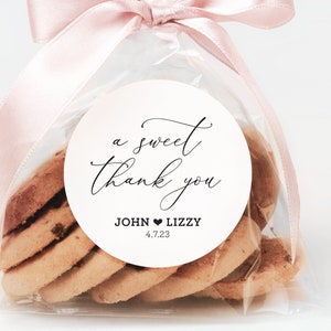 A Sweet Thank You Favor Stickers - Wedding Favor Stickers - A Sweet Thank You Favor Stickers - Bridal Shower Favor Sticker