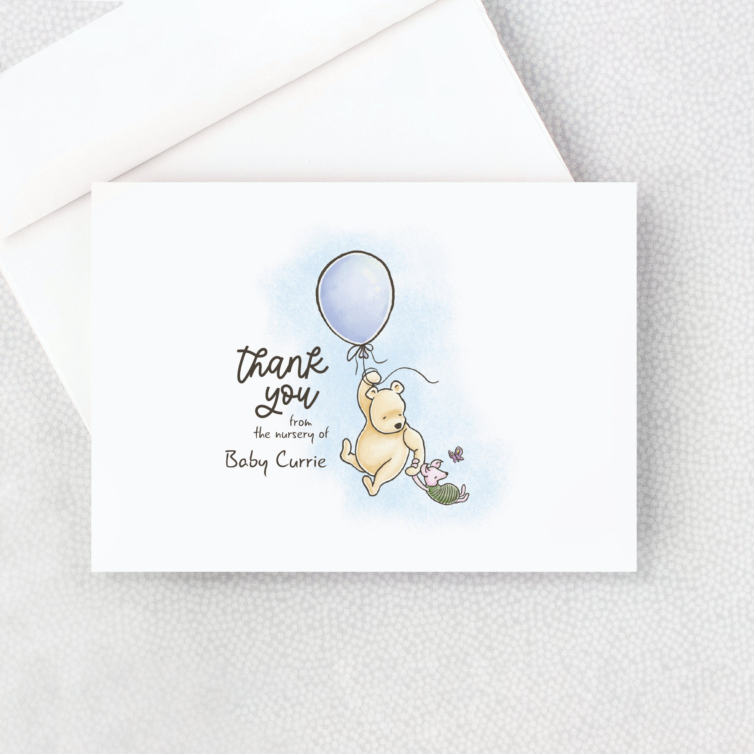 Classic Winnie the Pooh Thank You Card - From the Nursery of