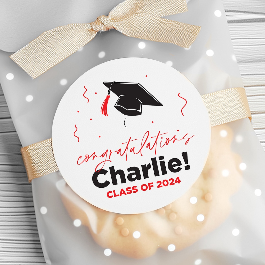 Graduation Follower Graduation Favor Sticker - Personalized Graduation Party Favor ...