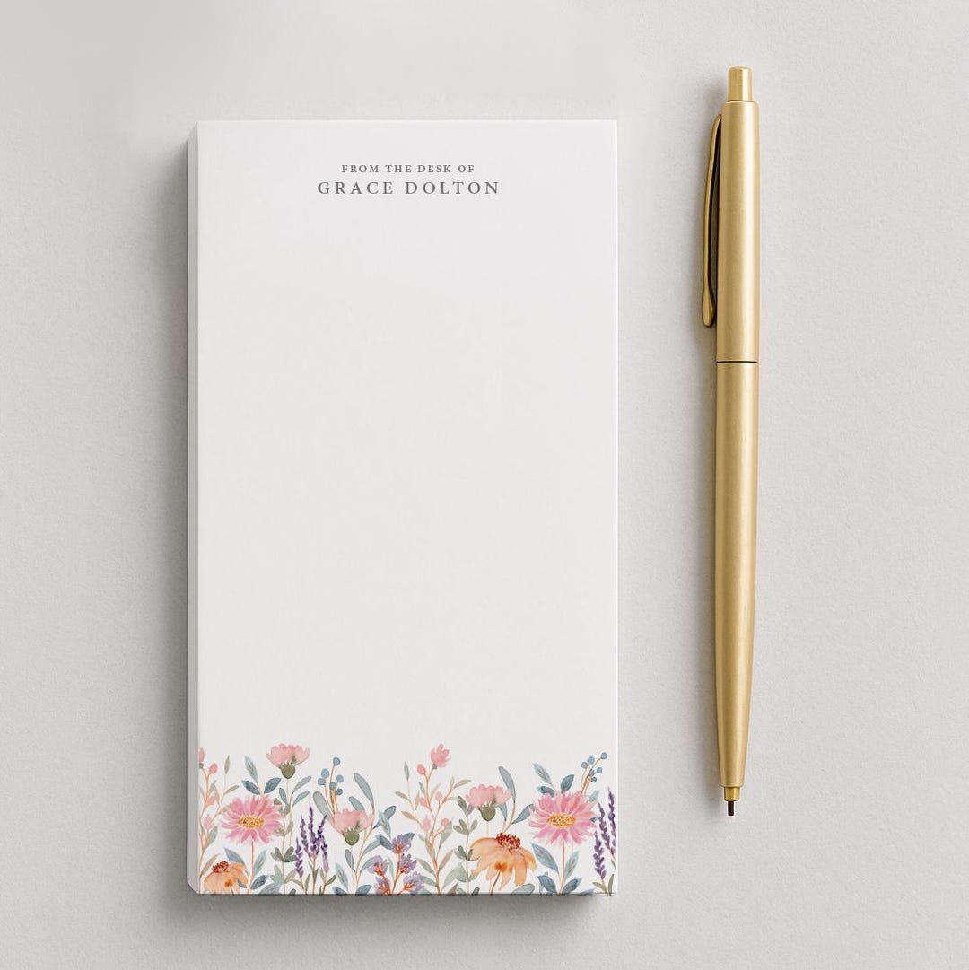 Personalized Notepad - Custom Personalized Gift - Wildflower Notepad ...