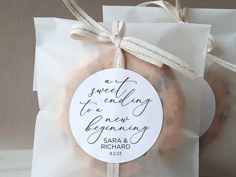 A Sweet Ending Thank You Favor Stickers Wedding Favor Etsy
