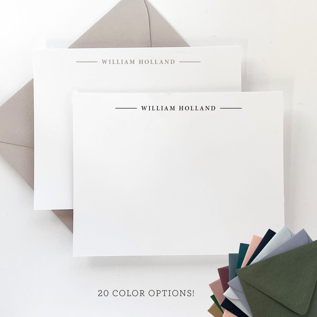 Personalized Stationery Set Simple Modern Note Card Set Gift for