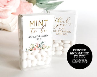 Mint to Be Tic Tac Stickers - Wedding Favor Sticker - Tic Tac Labels - Bridal Shower Favor - Tic Tac Favor Stickers - LABEL ONLY