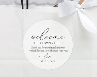 Wedding Welcome Bag Sticker - Welcome Bag for Hotel Guests Stickers - Welcome to City - Welcome to State